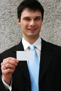 professional man with business card
