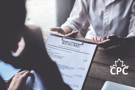 Employer reviewing candidate résumé
