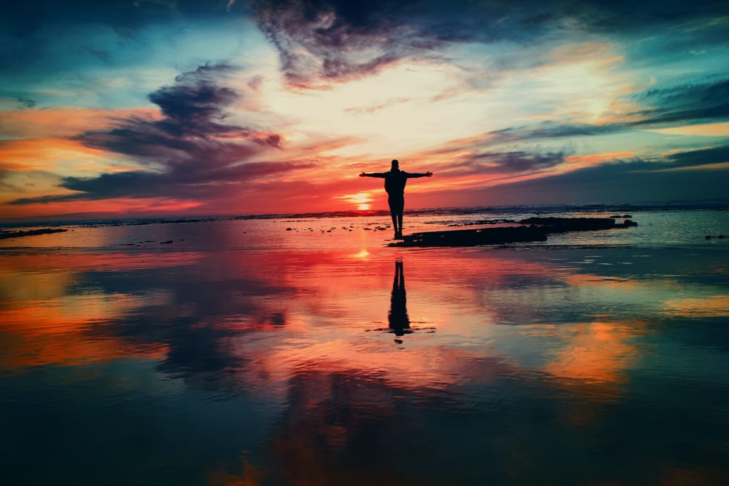 Man age 60 plus embracing the future, feeling supported in his self-worth